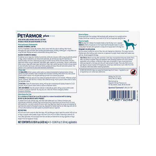 PetArmor Plus 5388 Flea and Tick Topical Treatment, Liquid Tube