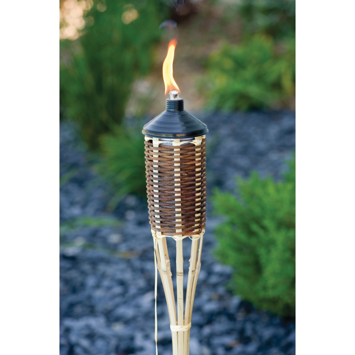 Outdoor Expressions 700775 Patio Torch, 5 ft H, Bamboo, Brown
