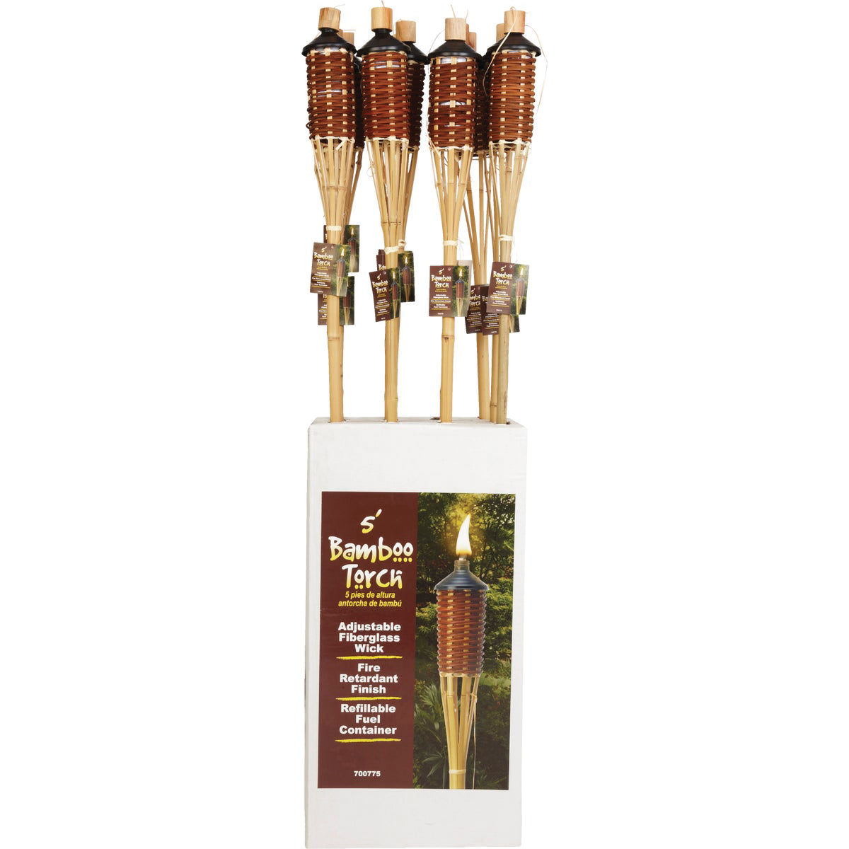 Outdoor Expressions 700775 Patio Torch, 5 ft H, Bamboo, Brown