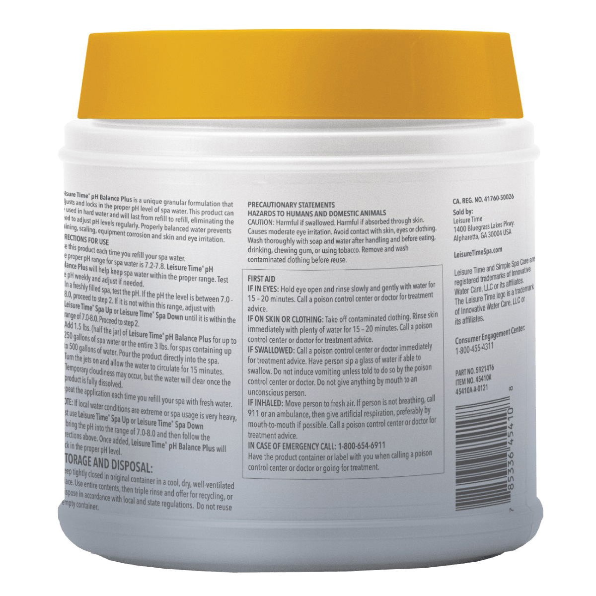 Leisure Time 45410A pH Balance Plus, Powder, White, 3 lb - 2