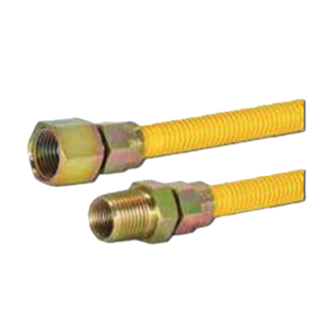 EZ-20 Series 20YE515024B Gas Connector, 1/2 in, FIP x MIP, 304 Stainless Steel, Epoxy-Coated, 24 in L