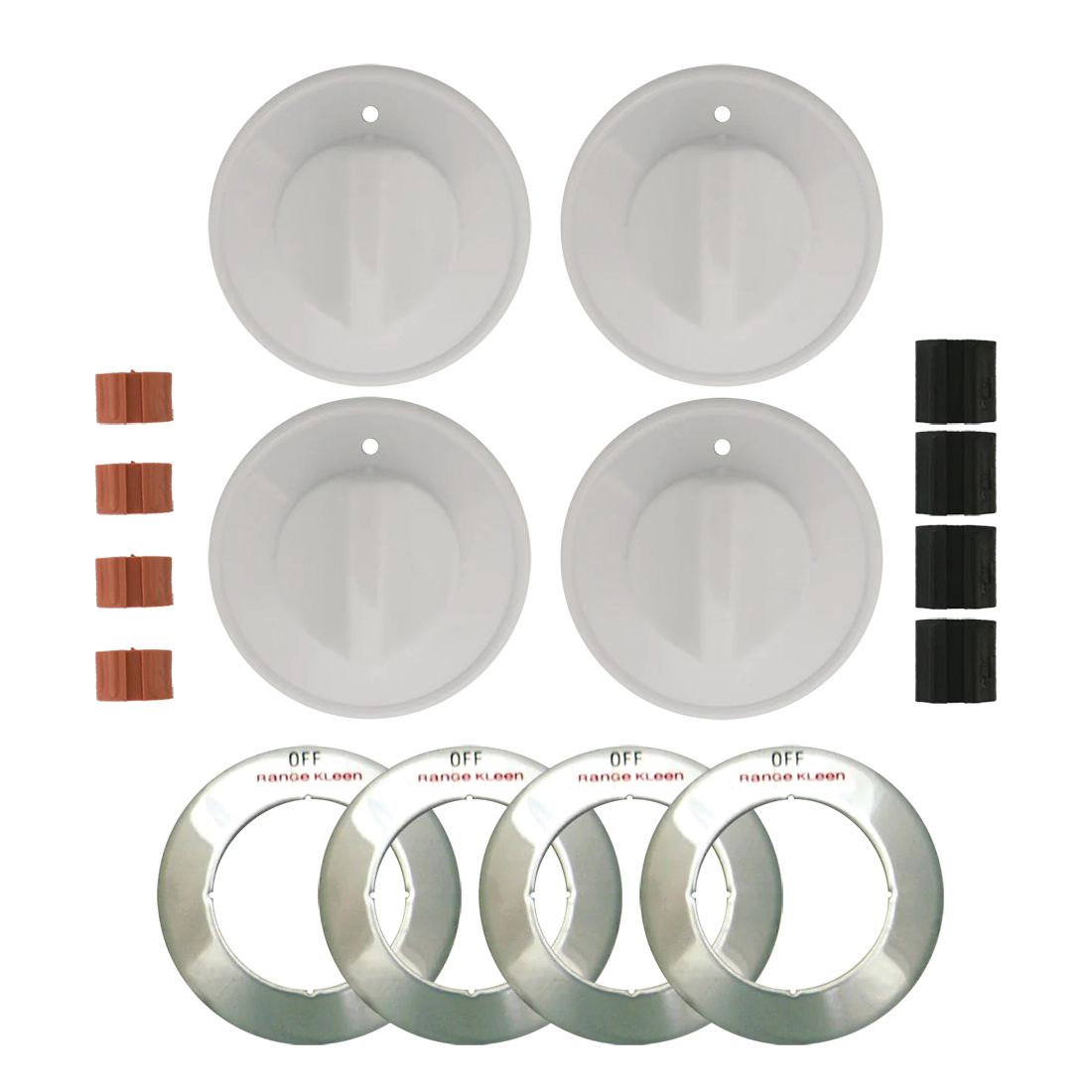 Gas Stove Universal Knob Kit, Rangekleen, White, 4-Pac - 1