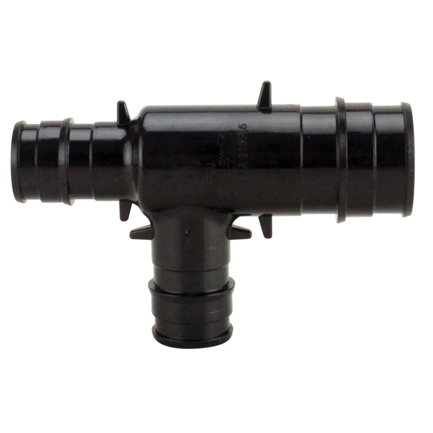 EPXPAT341212 Pipe Tee, 3/4 x 1/2 x 1/2 in, Barb, Polyphenylsulfone, Black, 200 psi Pressure