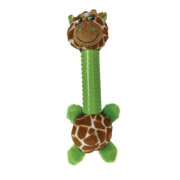US2207 11 Dog Toy, L in, Sillies Giraffe, Brown/Green