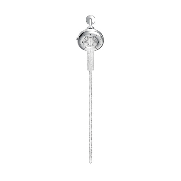 Moen Quattro N401H0 N401H0CH Handheld Shower, 1/2 in Connection, 1.5 gpm, 4-Spray Function, Chrome, 60 in L Hose - 2