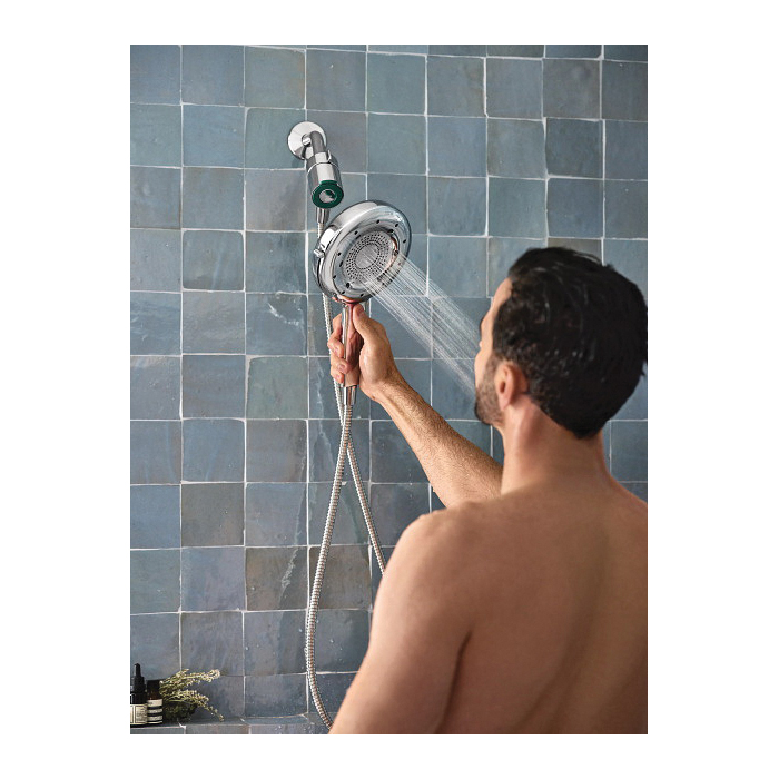 Moen Quattro N401H0 N401H0CH Handheld Shower, 1/2 in Connection, 1.5 gpm, 4-Spray Function, Chrome, 60 in L Hose - 5