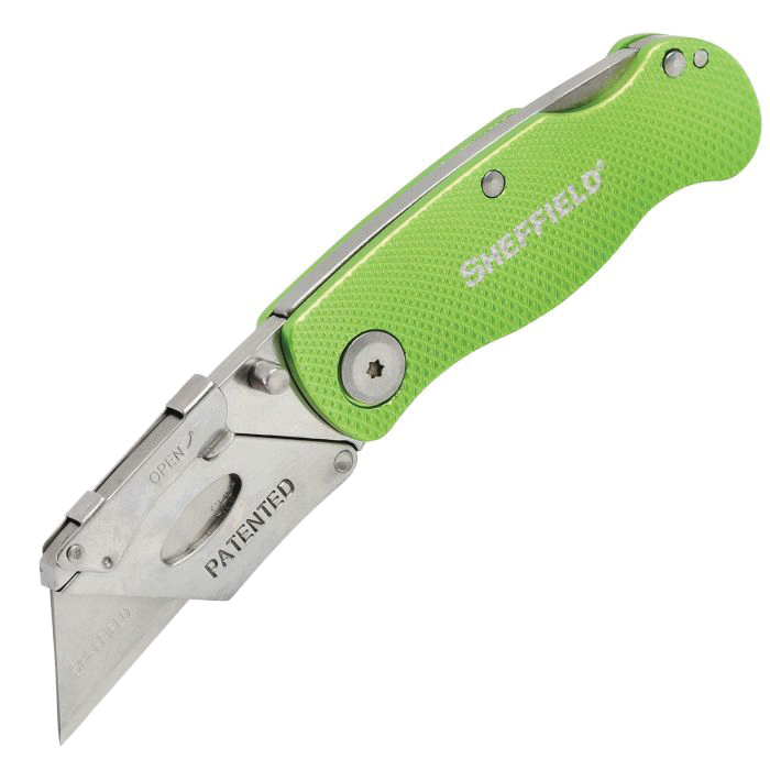 12615 Utility Knife, 1-Blade, Hi-Vis Green Handle