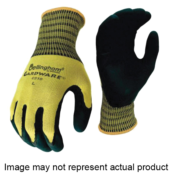 Bellingham Gard Ware C310S Premium Garden Gloves, S, 10 in L, Latex Coating, Nylon, Black/Yellow