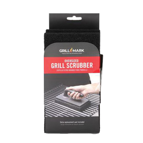 Grill Scrubber, Grillmark, 8 in L Brush, 4-1/4 in W Brush, Nylon Bristle, Plastic Handle - 2