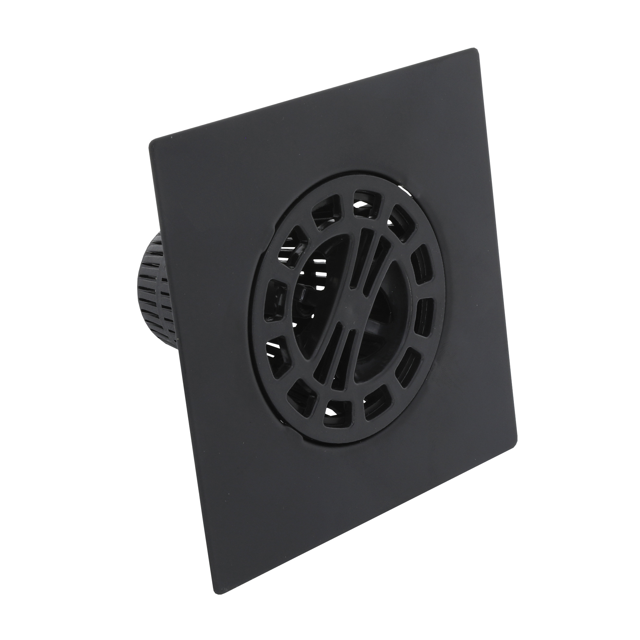 11087 Square Hair Catcher, Plastic/Stainless Steel, Matte Black, For: 3 in Standard Shower Stall Drain
