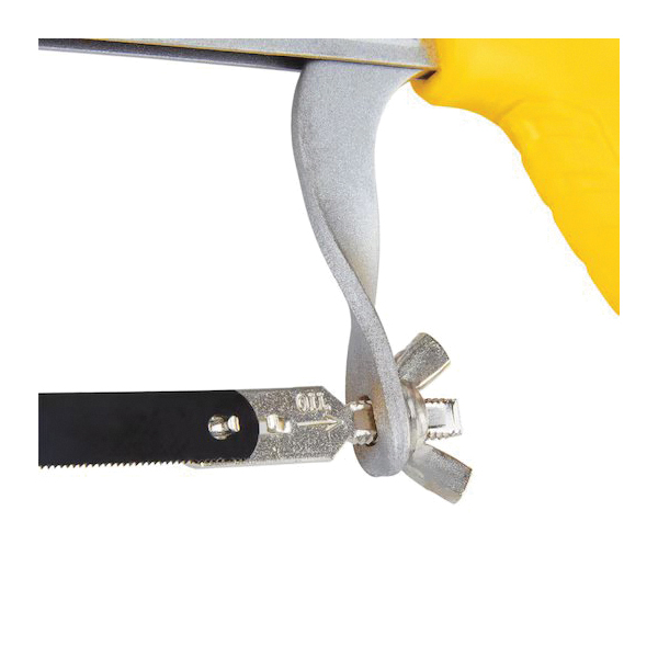 Adjustable Hacksaw, Stanley, 10 in L Blade, 24 TPI, Metal Frame, Contoured Handle, Plastic Handle - 2