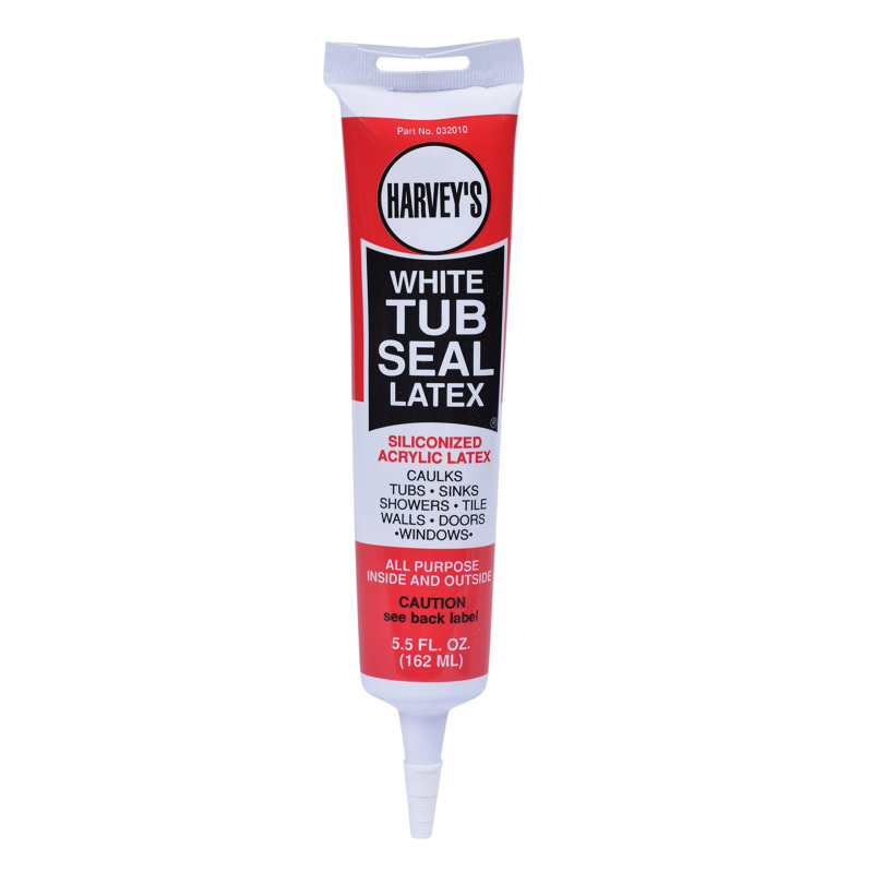 Harvey 032010 Silicone Sealant and Caulk, White, 72 hr Curing, 5.5 fl-oz, Tube
