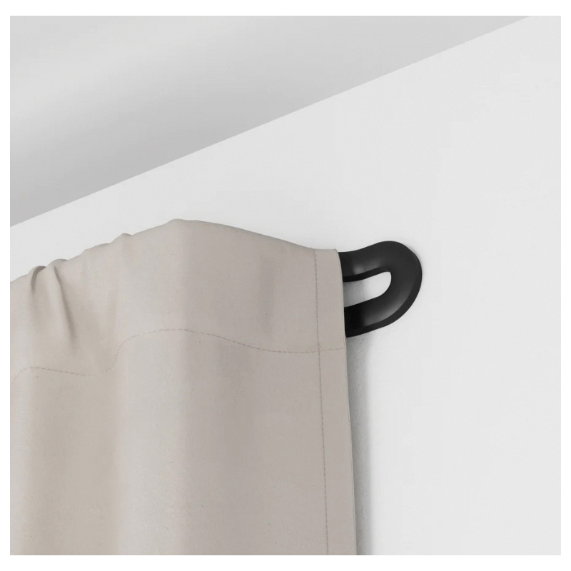 Curtain Rod, Umbra, 3/4 in Dia, 42 to 120 in L, Aluminum/Steel, Matte Black - 2