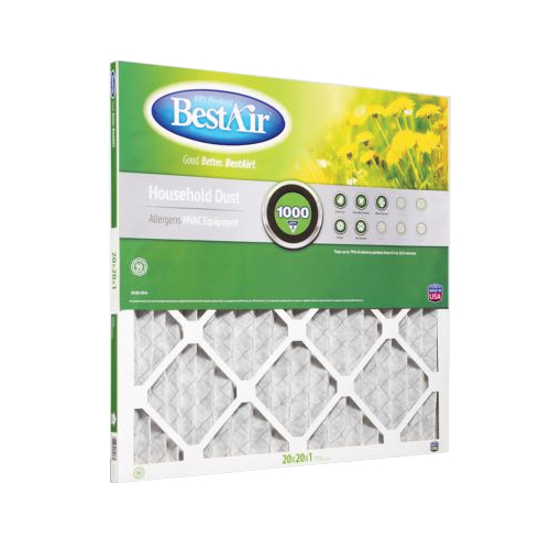 B1-2020-8-12 Air Filter, 20 in L, 20 in W, 8 MERV, 600 MPR