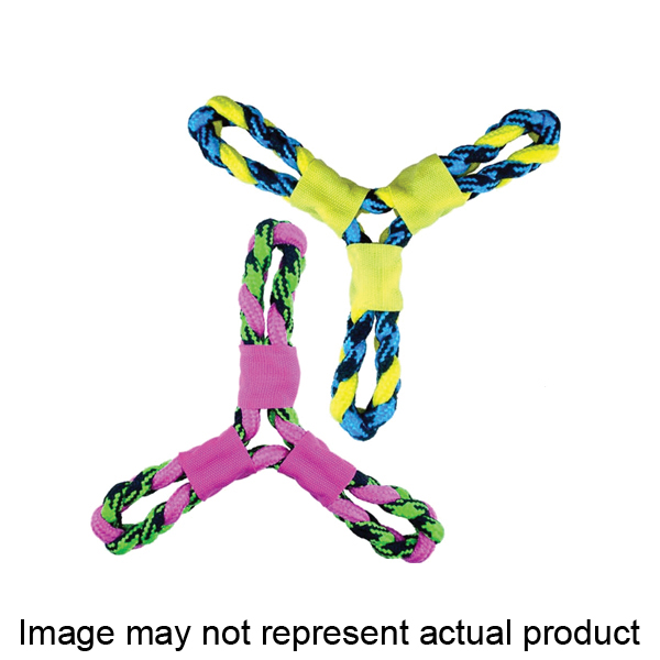 US2049 75 Dog Toy, Paracord Rope Twisted Tri-Flyers, Woven Paracord, Pink