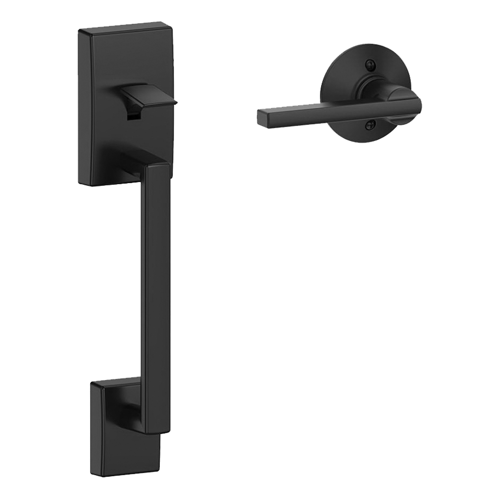 FE285 G CEN 622 LAT Front Entry Handleset, Lever Handle, Matte Black, Commercial, 2 Grade, Left, Right Hand
