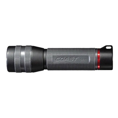 Coast GX20 Flashlight, AAA Battery, Alkaline Battery, LED Lamp, 1200 Lumens, Spot Beam, 853 ft Beam Distance, Black