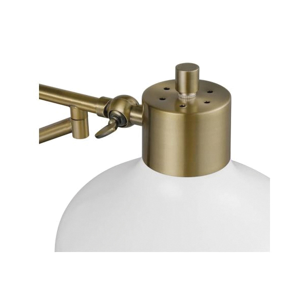 Berkeley Wall Sconce, Globe, Pivoting, 1-Light, 7-1/2 in W, White - 2