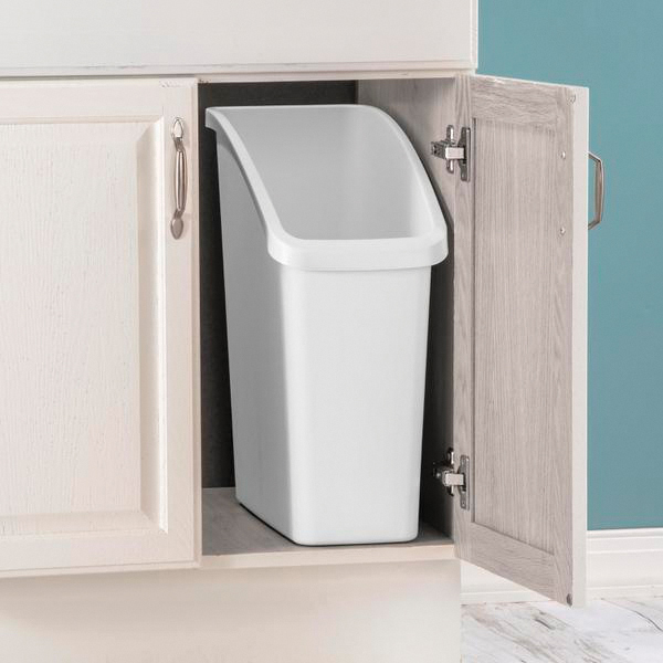 Sterilite 10038006 Under Sink Wastebasket, 8 gal, White, Textured, 8 in W, 18 in D, 15-3/4 in H