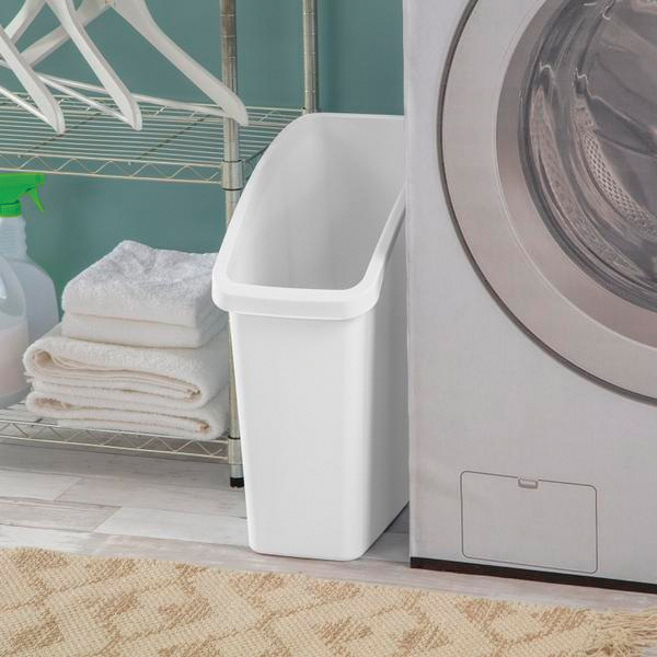 Sterilite 10038006 Under Sink Wastebasket, 8 gal, White, Textured, 8 in W, 18 in D, 15-3/4 in H
