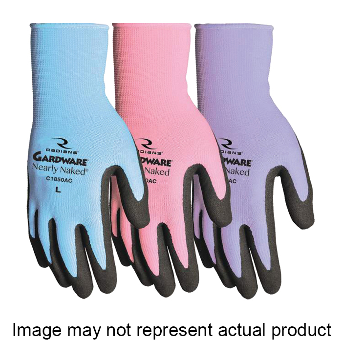 Bellingham Gard Ware Nearly Naked C1850ACM Premium Garden Gloves, M, 10.2 in L, Nitrile Coating, Nylon/Spandex, Assorted