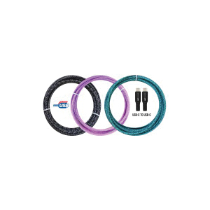 GP-XL-BRDC-C Power Delivery Braided Charging Cable, USB-C, USB-C, 10 ft Cable, Assorted Colors