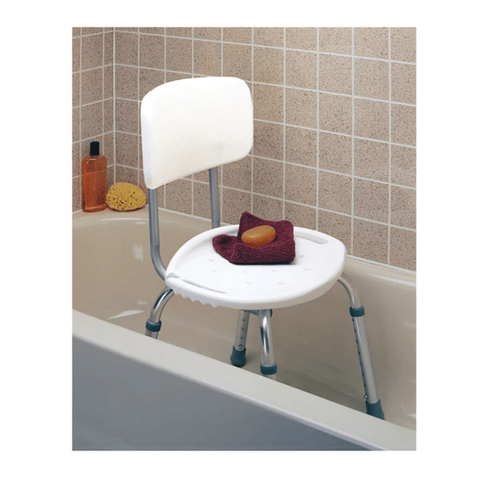 Bath & Shower Seat With Back, Carex, 350 lb, Aluminum/Plastic - 4