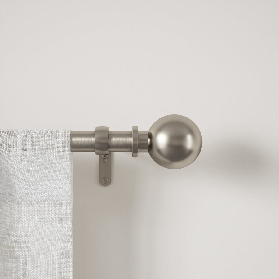 Curtain Rod, Umbra, Bolas Series, 1 in Dia, 36 to 72 in L, ABS/Steel, Nickel - 3