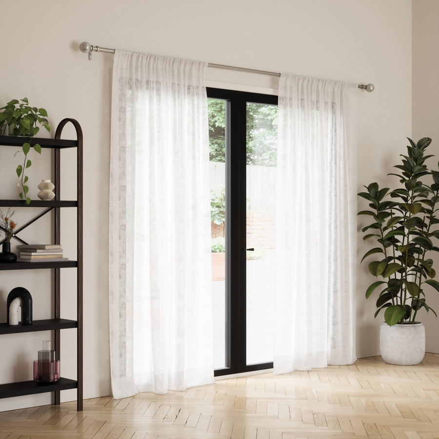 Curtain Rod, Umbra, Bolas Series, 1 in Dia, 36 to 72 in L, ABS/Steel, Nickel - 5