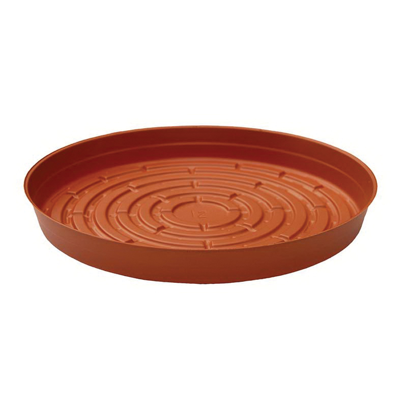 Curtis Wagner Plastics WT-812 Heavy Plant Saucer, 12 in Top, 11 in Base Dia, Round, Plastic/Vinyl, Terracotta