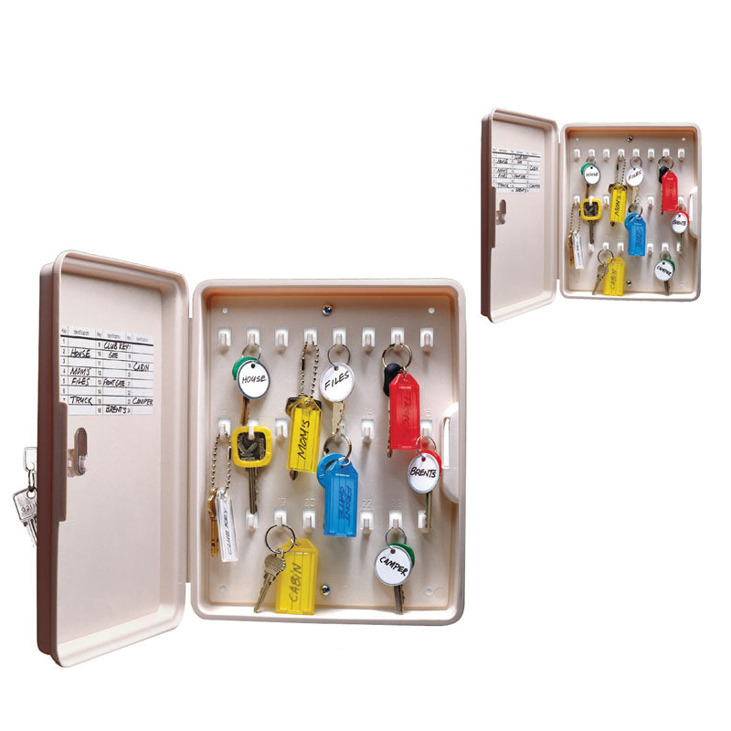 Lucky Line 61000 Key Organizer, 24 Key, Polypropylene, Almond, 8-1/2 in W, 10-1/2 in H, 1-3/4 in D