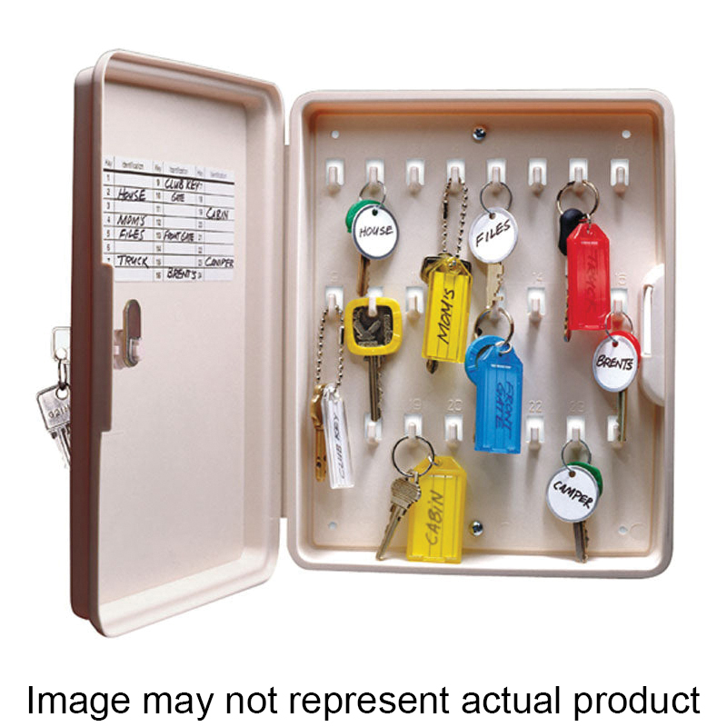 Lucky Line 61000 Key Organizer, 24 Key, Polypropylene, Almond, 8-1/2 in W, 10-1/2 in H, 1-3/4 in D
