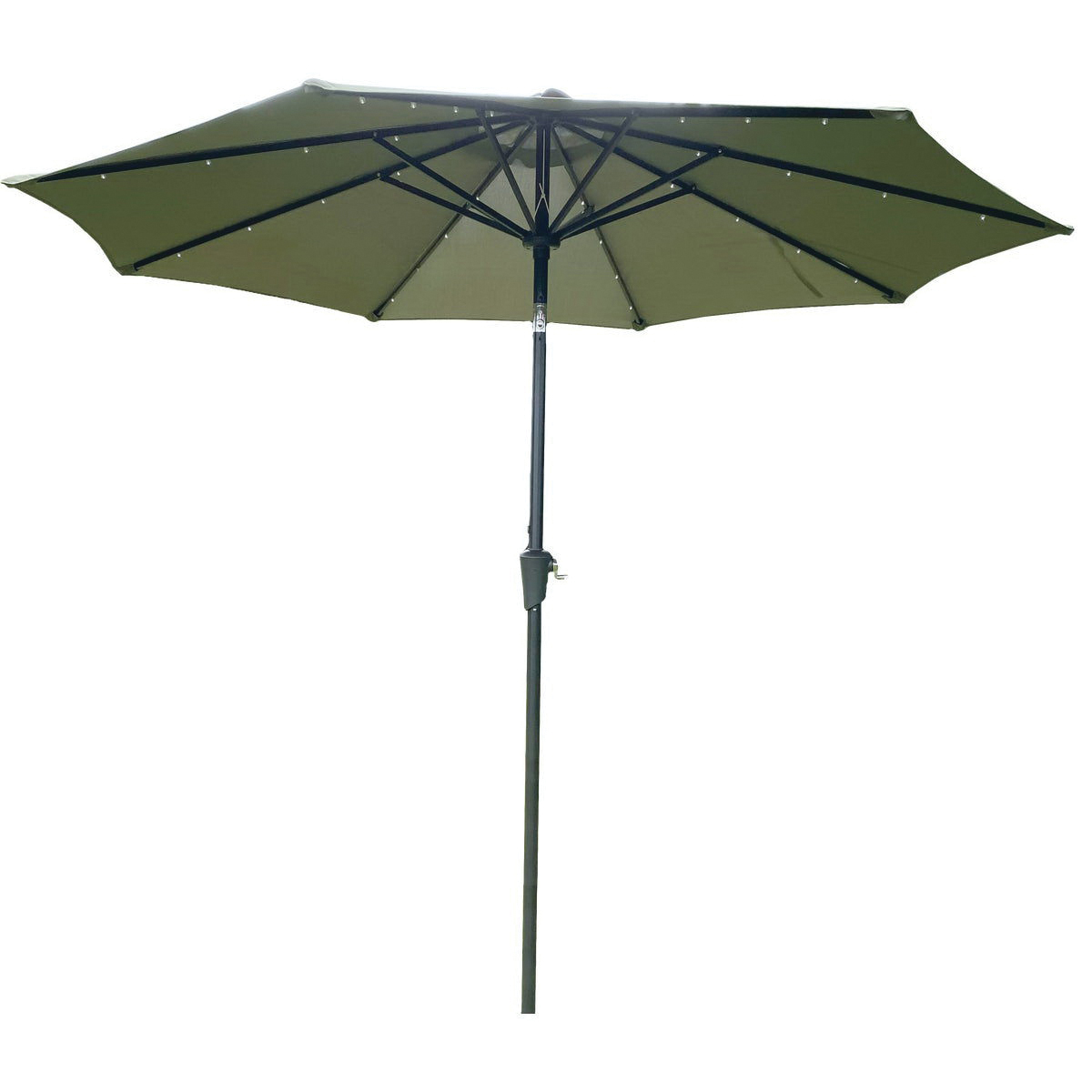 Outdoor Expressions 841226 Patio Umbrella with Solar LED Lights, 74.8 in H, 108 in W Canopy, Octagonal Canopy
