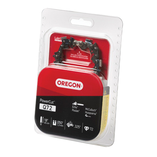 Oregon PowerCut Q72 Saw Chain, 20LPX Chain, 18 in L Bar, 0.063 in Gauge, 0.325 in TPI/Pitch, 72-Link