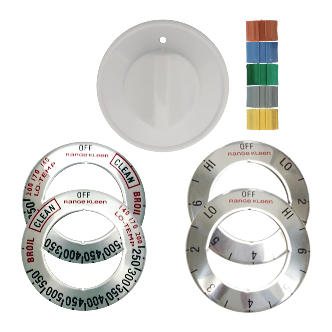 Electric Stove Replacement Knob Kit Universal, Rangekleen, White - 1
