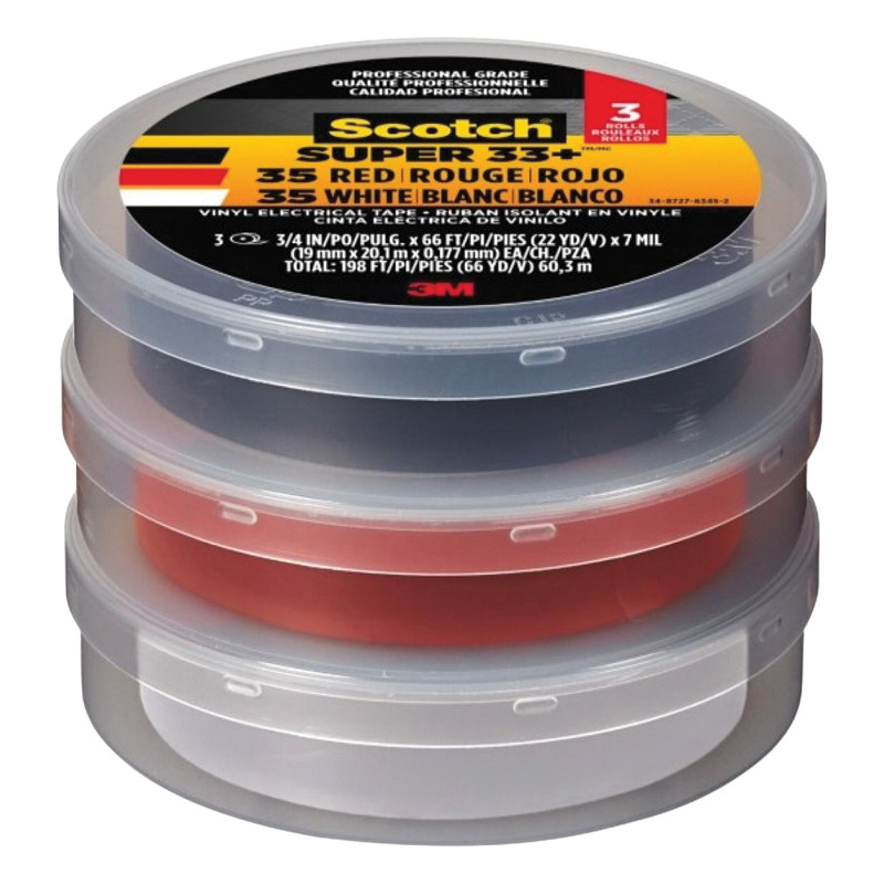 6132-10828/6 Electrical Tape, 66 ft L, 3/4 in W, Vinyl Backing, Multi-Color