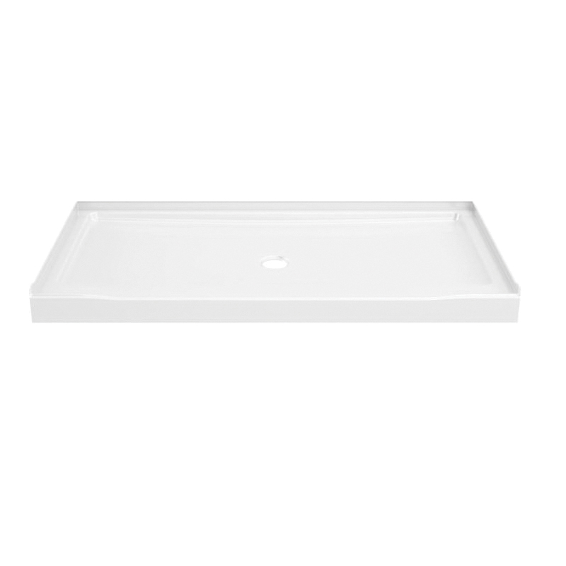 Classic 500 B12135-6032C-WH Shower Base, 60 in L, 32 in W, 4-7/8 in H, Acrylic, White, Alcove Installation