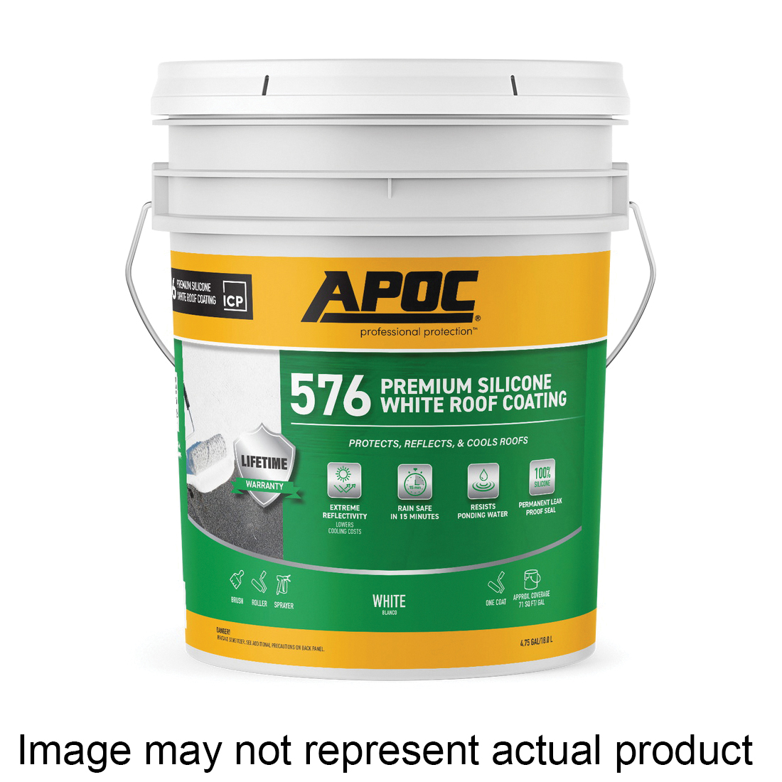 AP-5761 Premium Roof Coating, White, 1 gal, Liquid