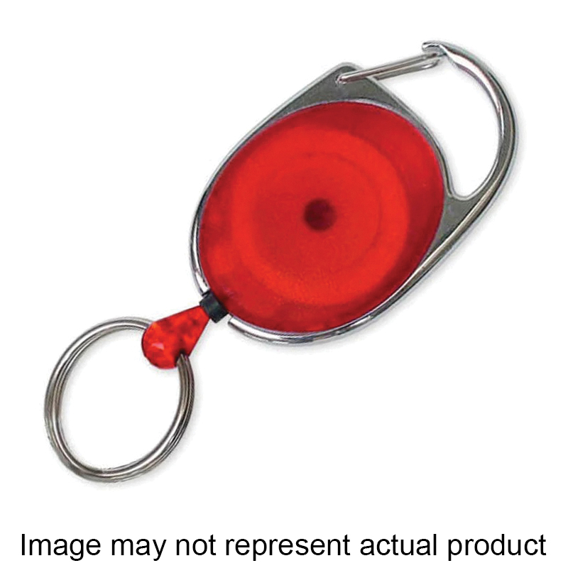 Lucky Line 64001 Oval Retractor Key Carrier, Split Ring, 7/8 in Ring, Metal/Plastic Case