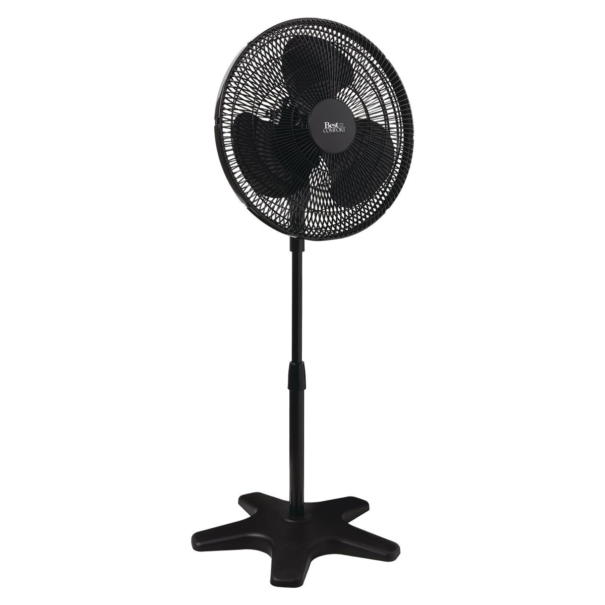 Best Comfort 502870 Pedestal Fan, 120 V, 16 in Dia Blade, Plastic Blade, Plastic Housing Material, Black