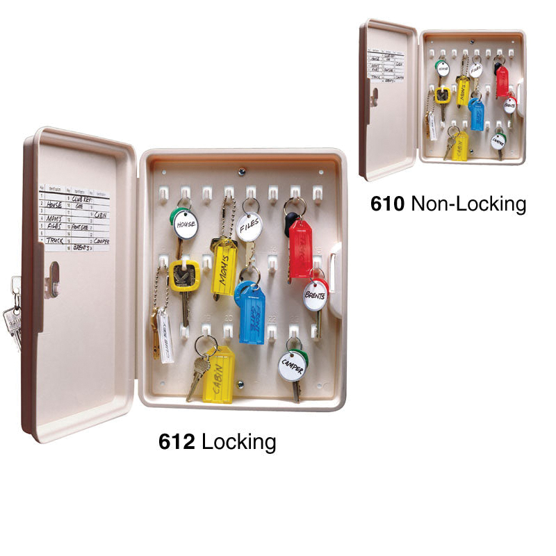 Lucky Line 61200 Locking Key Organizer, 24 Key, Polypropylene, Almond, 8-1/2 in W, 10-1/2 in H, 1-3/4 in D
