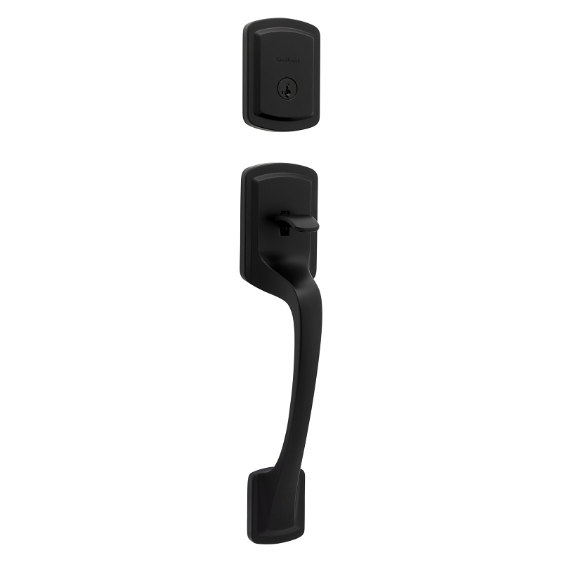 98180-026 Entry Handleset, Matte Black, Metal, KW1 Keyway, Residential, Grade 3 Grade, Left, Right Hand