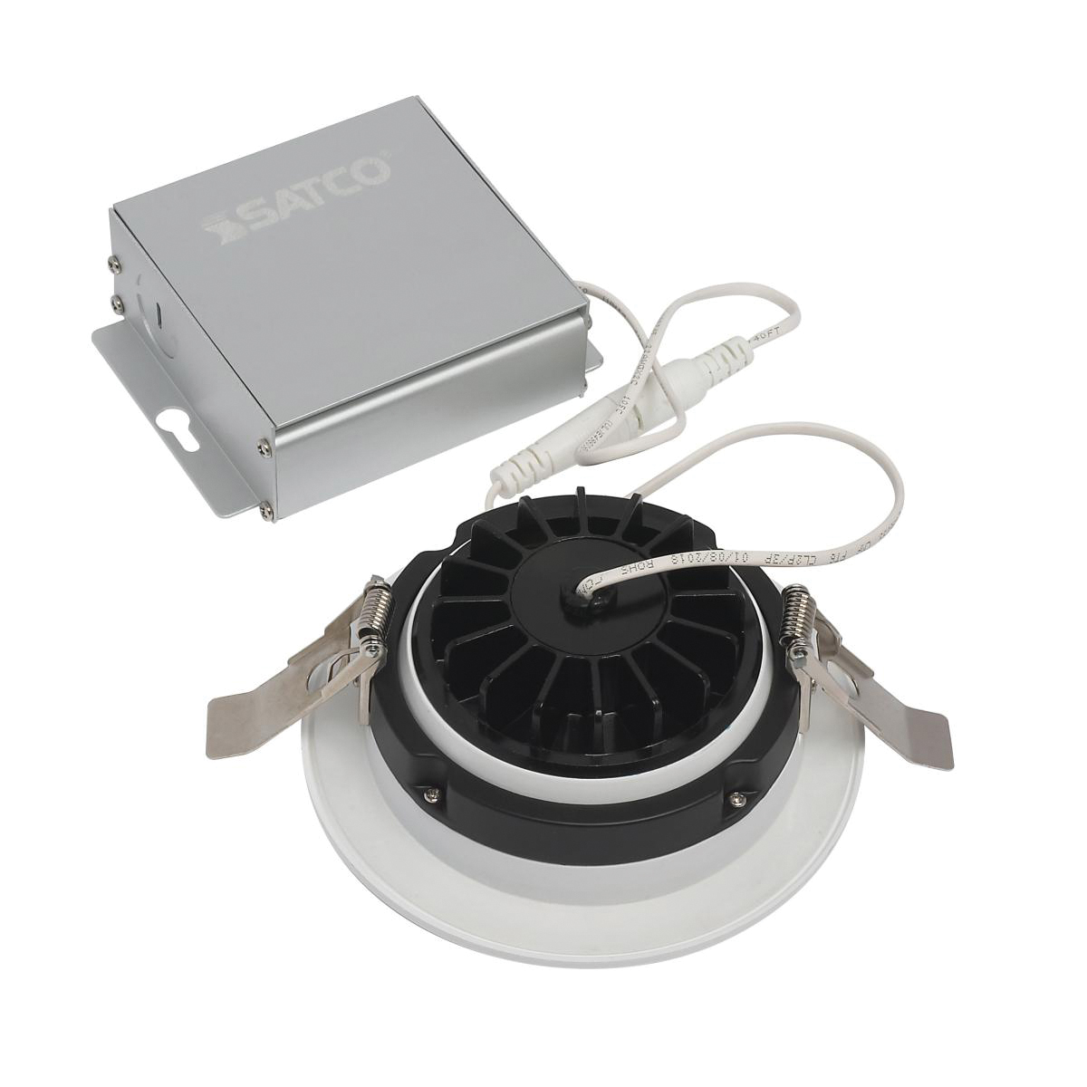 LED Downlight, Satco, Direct Wire, 4 in, Gimbaled, 75 Watt Equivalent, 850 Lumens, CCT, White - 3