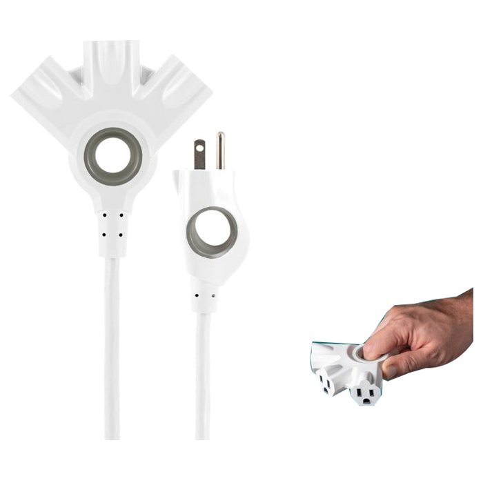 Ezgrip Indoor/Outdoor Extension Cord, Philips, 16 AWG Cable, 15 ft L, 13 A, 125 V, White - 3