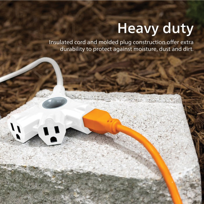 Ezgrip Indoor/Outdoor Extension Cord, Philips, 16 AWG Cable, 15 ft L, 13 A, 125 V, White - 5
