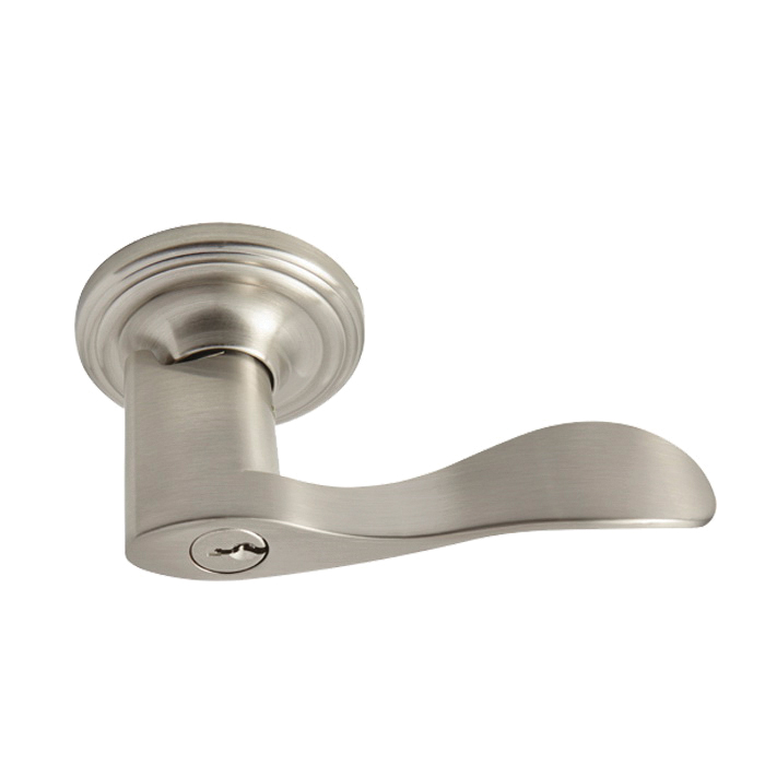 64000 Series 64515SN Entry Door Lock, Lever Handle, Satin Nickel, Metal, KW1 Keyway, 3 Grade, Reversible Hand