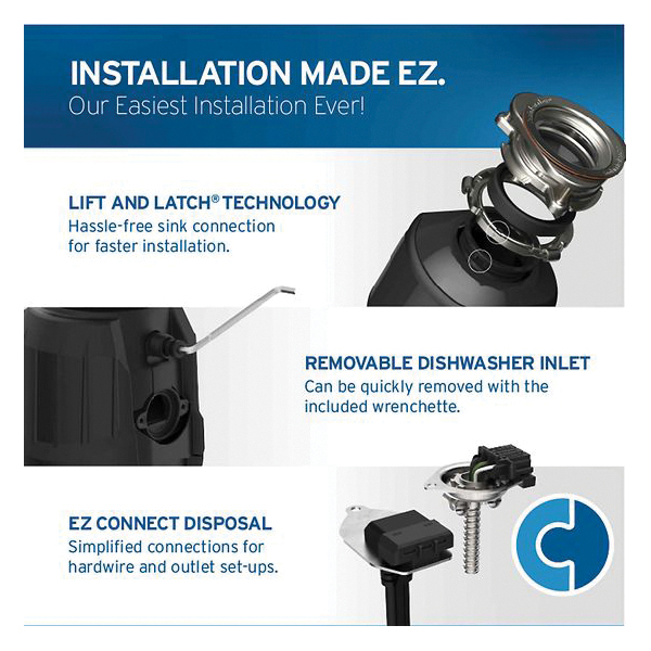Garbage Disposal, Insinkerator, 3/4 hp Motor, 120 V - 4