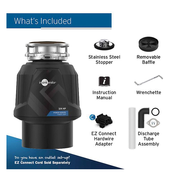 Garbage Disposal, Insinkerator, 3/4 hp Motor, 120 V - 5