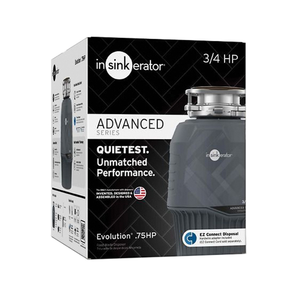 InSinkErator Evolution Series 80021-ISE Garbage Disposal, 3/4 hp Motor, 120 V, Steel, Gray