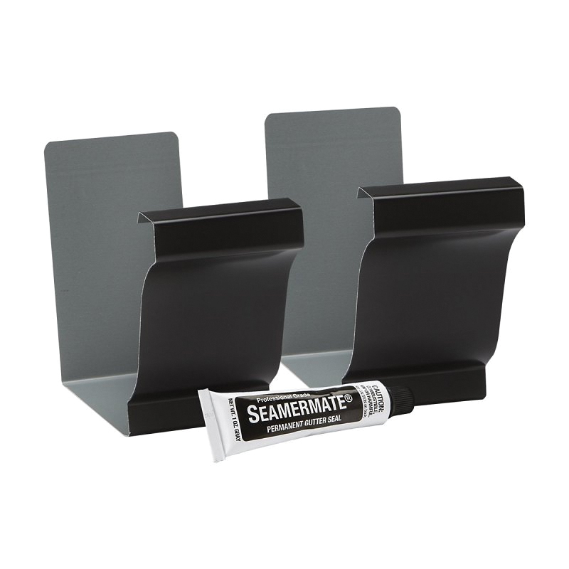 2500835 Gutter Connector, Aluminum, Black